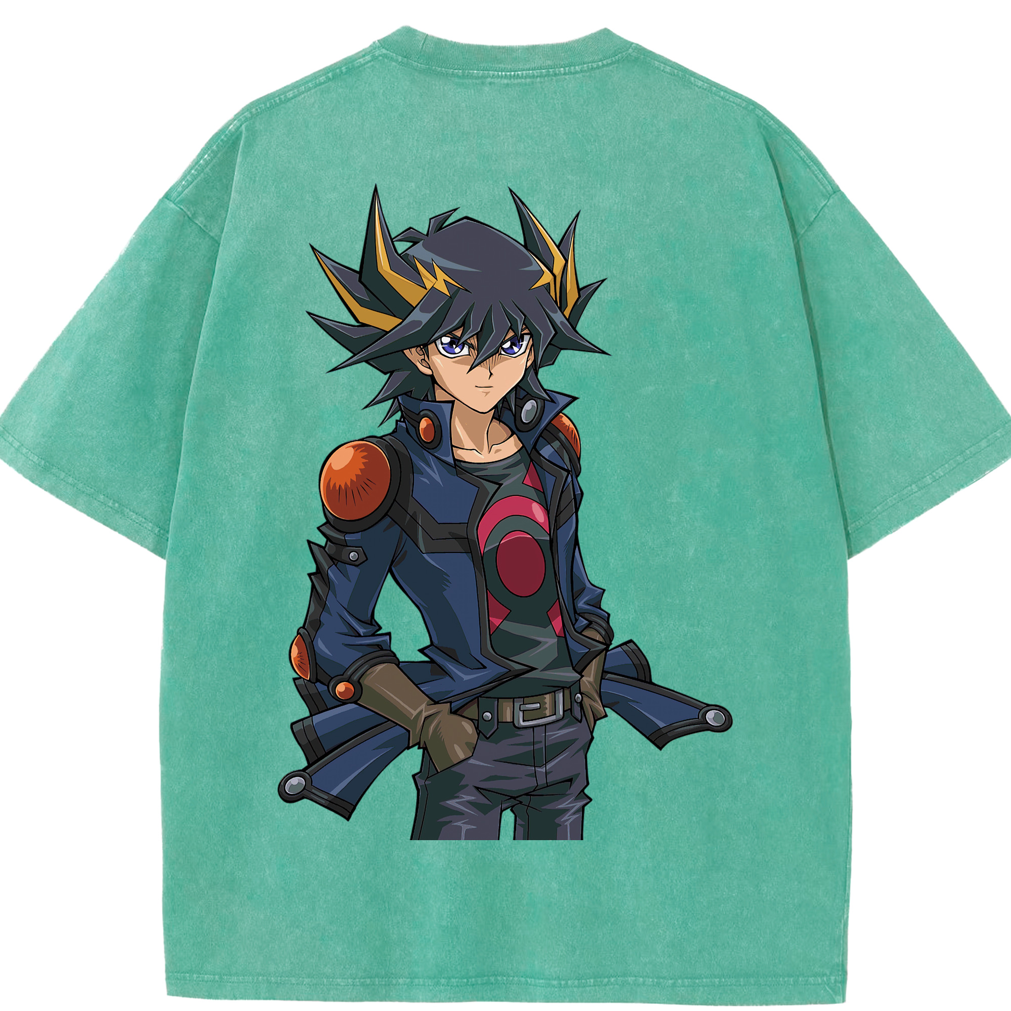 （画像用） 遊☆戯☆王 Yu-Gi-Oh! 綿100% ヴィンテージ風 半袖Tシャツ（背面プリント）